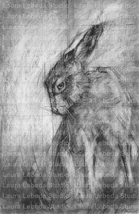 "Quiet Place, "Hare 19' x 26" - SOLD