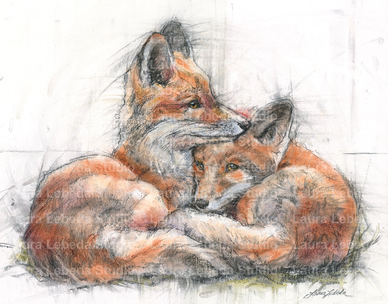 “Companions” Red Fox Cubs - SOLD