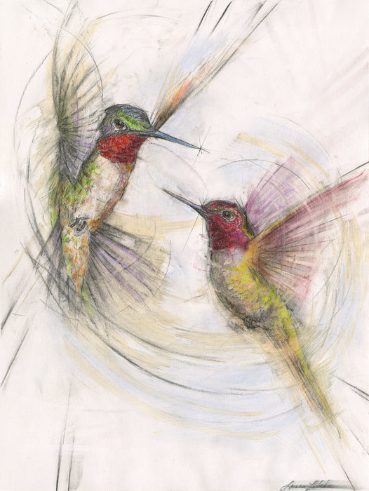 "Companions" Hummingbird Print On Paper