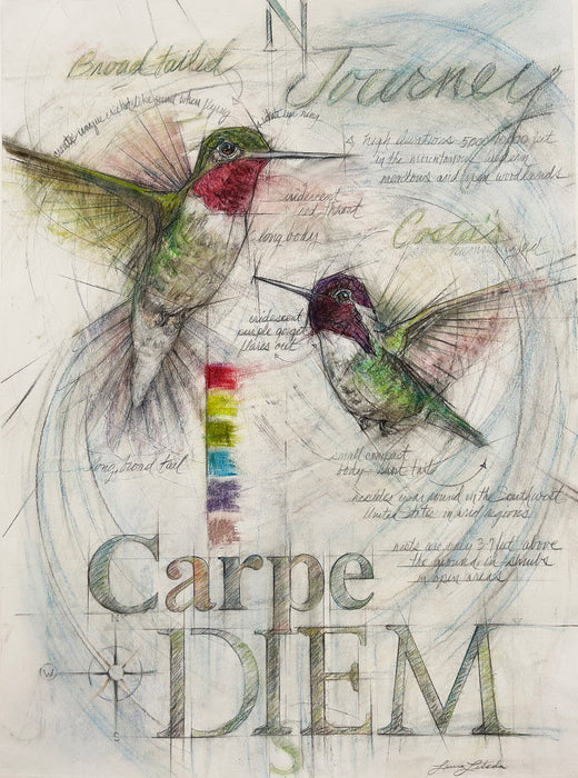 "Carpe Diem" - hummingbirds - 26" x 34"