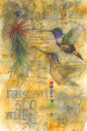 "Migrate" Hummingbirds, 29"x42" SOLD
