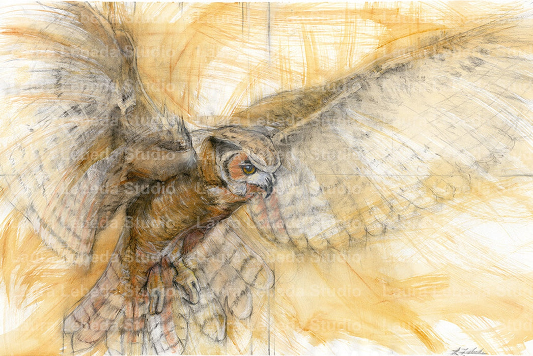 Great Horned Owl 42"x29" SOLD